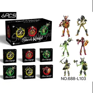 Ghost Knight Series Skeleton Warrior Action Figures, Full Set of 6 Unique Designs, High Fidelity Jointed Dolls, Kids' Favorite Toy Gift