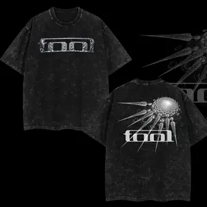 [$$$ROCKLIFE] Tool Band Tour Retro Unisex Acid Washed Hoodie T-Shirt – Tool Band 2026 Tour Merch, Metal Rock Band Heavyweight Cotton Washed Shirt, Oversized Vintage Tee, Dark-Aesthetic Merch for Rock Fans