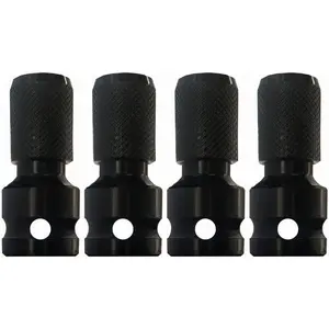 4 count 1/2 inch Square Drive to 1/4 inch Hex Female Socket Adapter Converter Chuck Adapter for Impact Air and Electric Wrench