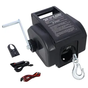 12v 2000lbs Trailer Winch,Reversible Electric Winch, for Boats up to 5000 lbs, Galvanized Wire Rope, Rapid Mount, Handheld Remote,power in and manual out,One click forward and reverse switching, electric drive saves waist and energy