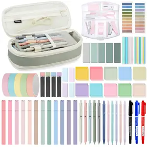 60pcs Bible journaling Kit for Christian Bible Study Supplies with Pencil Case Gel Pen Marker Highlighter Transparent Sticky Notes Index Tab Aesthetic Annotation Kit School Stationery for Student Teenagers Daughter Teacher