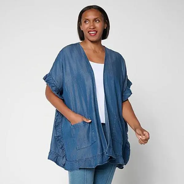 Colleen Lopez Tencel Ruffle Cardigan