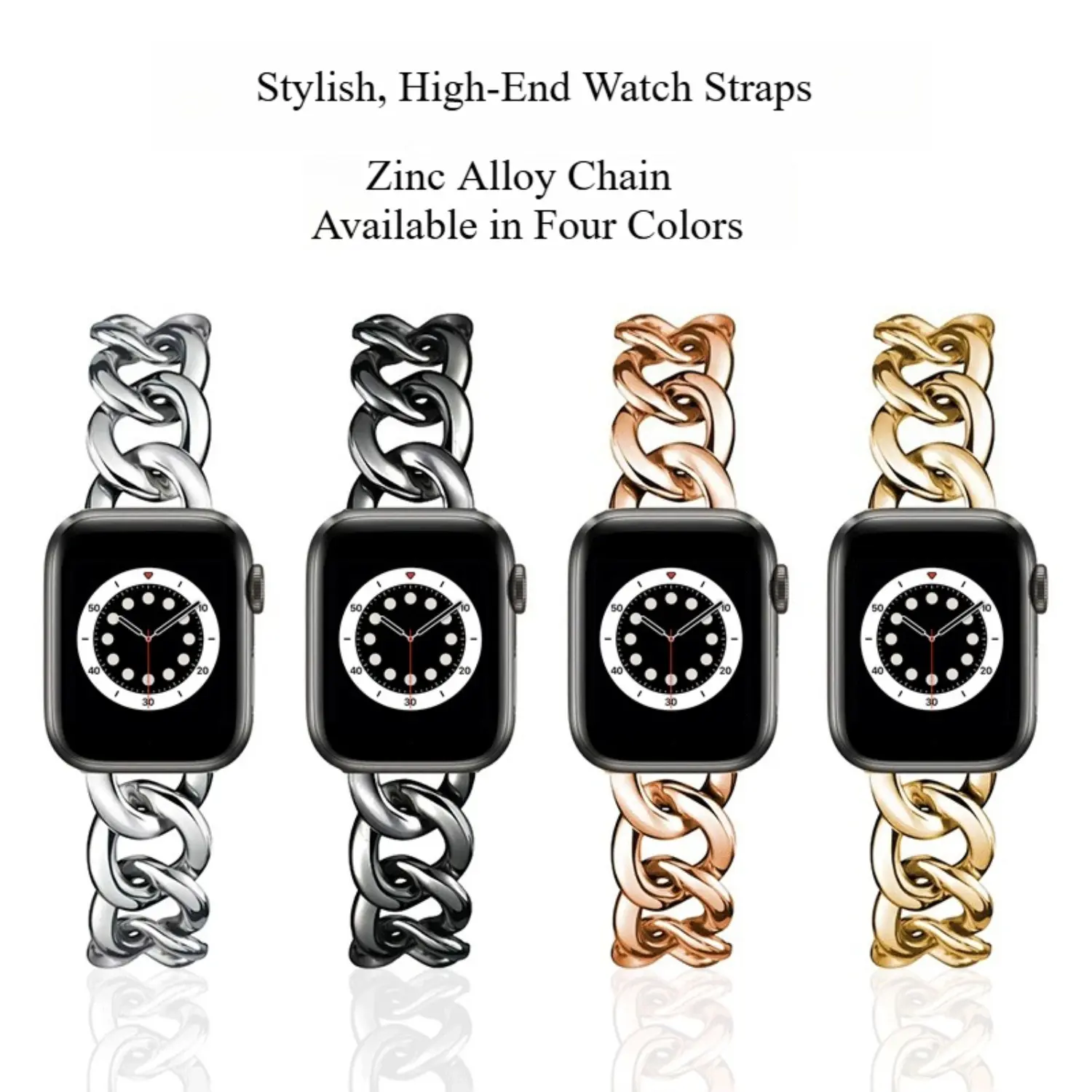 Suitable for Apple Strap, Fashion Xiaoxiangfeng Metal Stainless Steel Single Ring Denim Chain iwatch Metal Strap