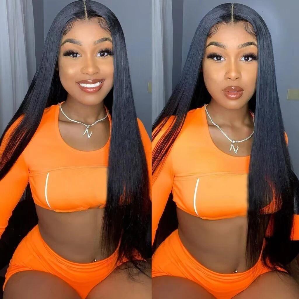 Harmsh Straight Human Hair Wigs Indian 13X6 HD Lace Frontal Wigs For Women Pre plucked 180% Density Lace Front Human Hair Wigs