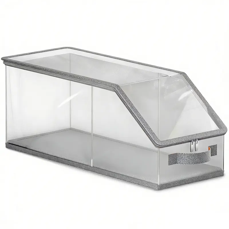 Transparent Baseball Hat Storage Box, Cap Organizers, Holds 12 Hats, Stackable, Foldable, Dust-Proof, Moisture-Resistant, Ideal for Home, Closet, Store Display