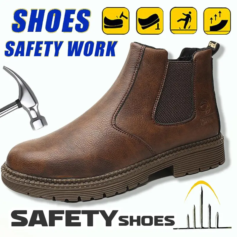 Triple Defense Splash-proof Smash-proof Puncture-proof Breathable Safety Shoes Chemical Resistant Work Boots