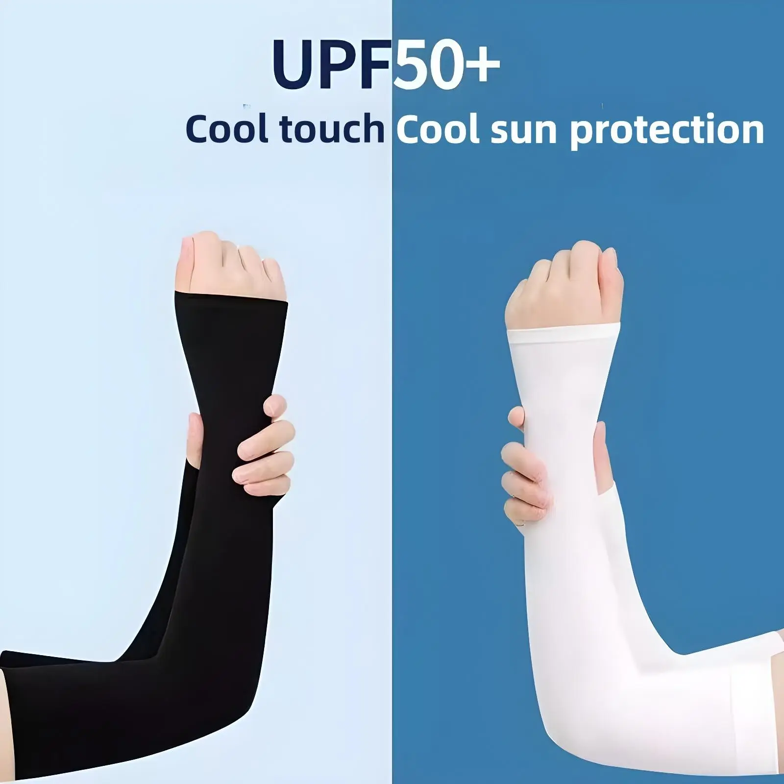 UPF 50 Cooling Arm Sleeves Men Women Sun Protection UV Block Ice Silk Arm Cover for Driving Golf Fishing Cycling Running Fake Tattoo Summer Heat Relief Prevent Farmer Tan Motorcycle Gear Compression Arm Support