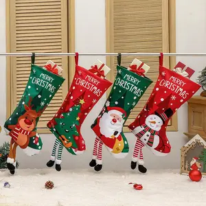 Christmas Stocking Decoration, Large Personalized Christmas Socks, Non-Woven Fabric Fireplace Hanging Boots, Holiday Decorations