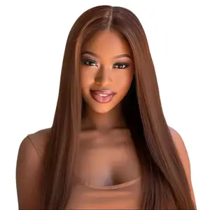 【CLEARANCE SALE】MORE FACE Chocolate Brown Wear and Go Glueless Wig Human Hair Pre Plucked #4 Straight Pre Cut Lace Closure Wig Colored
