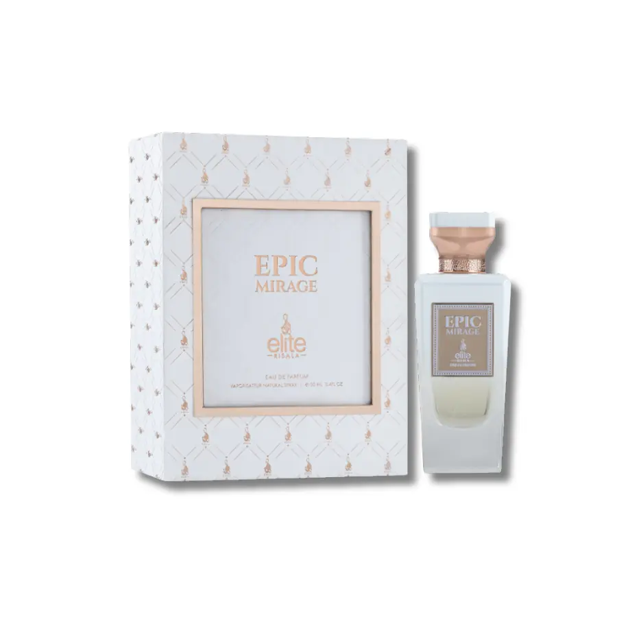 Risala Elite Epic Mirage Women's Eau De Parfum, 3.4 fl oz (3-3.9 fl oz range), Glam Essence Cosmetics Vanilla Arabian Luxurious Fragrance, Aromatic Floral, Aroma Boosting Elixir, Single Item
