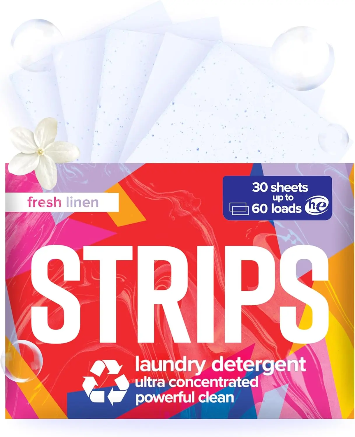 STRIPS Fresh Linen Laundry Detergent Sheets