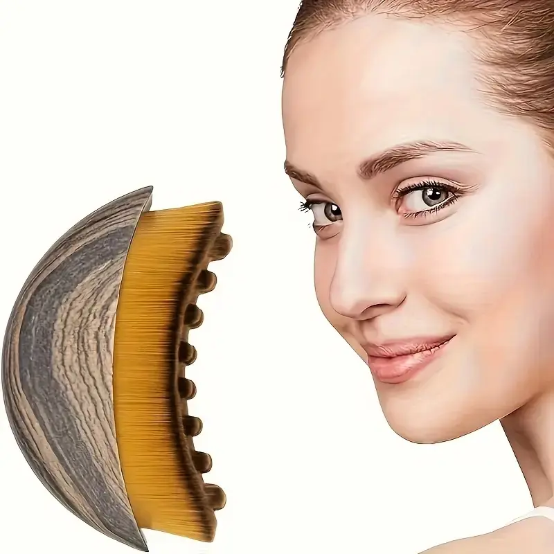Lymph Contour Facial & Body Brush, Ergonomic Design Soft Polyester Bristles, Precision Jawline & Neck Sculpting, Fragrance-Free, All Skin Types