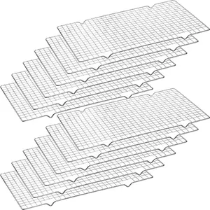 12 Pack 16 x 9.8 Inches Nonstick Cooling Racks for Baking, Grid Wire Cookie Cooking Racks Oven Safe Carbon Steel Baking Rack Sheet Rack for Cookie Cake Grilling Drying Roasting ()