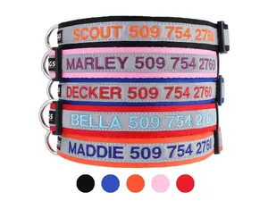 GoTags Reflective Dog Collar Personalized, Embroidered Dog Collar with Quick Release Buckle