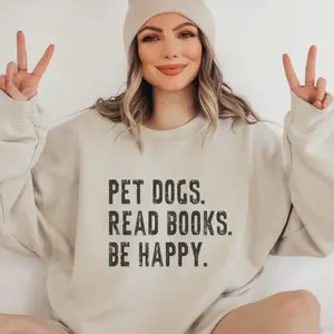Book Sweatshirt, Book Lover Gift, Book Club Shirt, Books and Dogs Pullover, Letter Print Booktok, Women’s Clothes, Librarian Hoodie, Reader Gift, Bookworm Crewneck, Bookish Men's Vintage 90s Clothing, Oversized Graphic T-Shirt