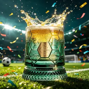 Premium Spinning Crystal Glass with Football Texture - Versatile Beverage Tumbler Drink Drinkware Lightweight Mug Cup Bottles