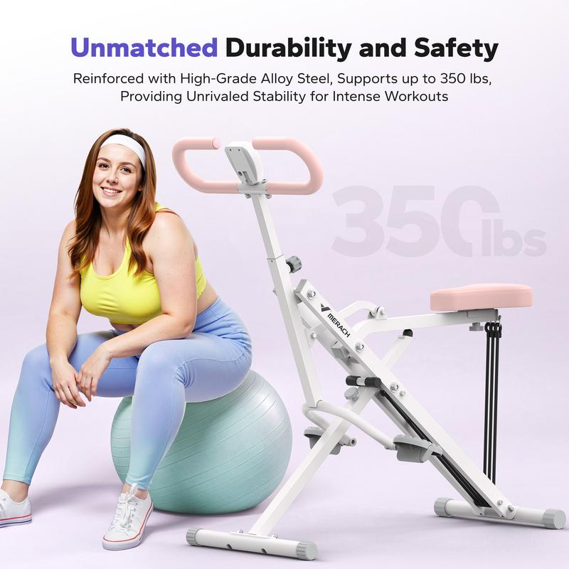 Merach Squat Machine Glutes Workout Adjustable Resistance Foldable Exercise Equipment Leg Exercise Machine with 350lbs Weight Capacity, Rowing Machine,  TikTokShopBlackFriday, Christmas gift