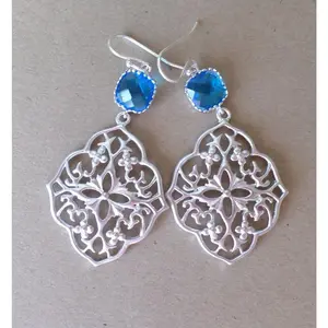 Cobalt Blue and Silver Chandelier Earrings - Cobalt Blue Earrings - Silver Earrings - Birthday Gift - Christmas Gift