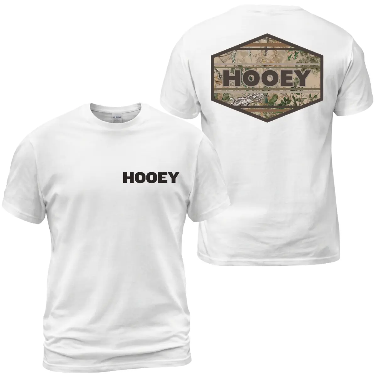 Hooey Camo Logo T-Shirt, Western Ranch Graphic Tee With Front Hooey Wordmark And Cactus Camo Back Emblem, Rodeo Country Lifestyle Shirt Gift For Men and Women.