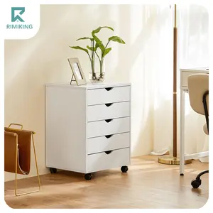 [FathersDayGift] RIMIKING 5-Drawer Mobile File Cabinet,Lockable Wheels,Recessed Drawer Handles,Durable Construction,Compact Size,Easy to Move,5C01