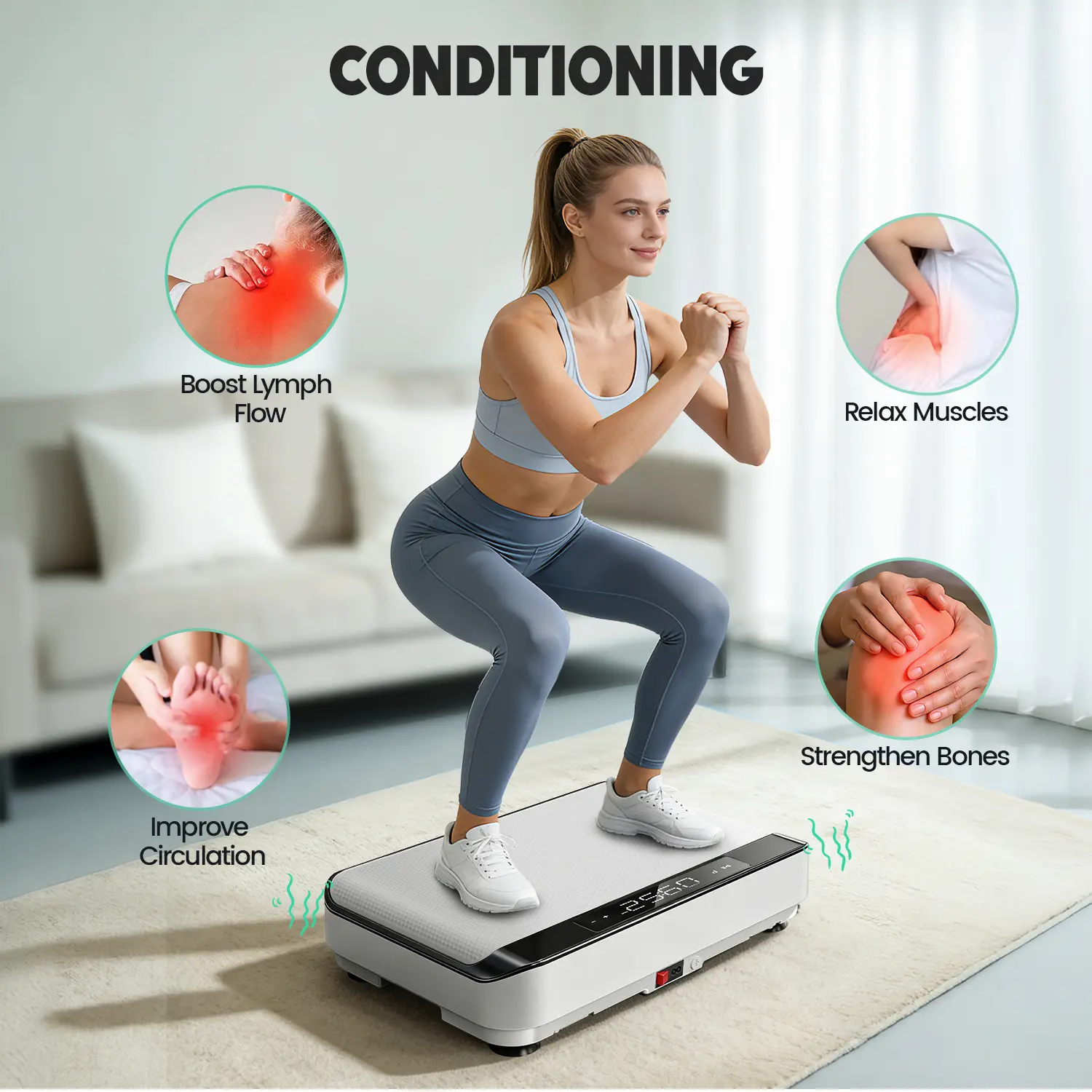 Viamotion Vibration Plate for Seniors & Home Relaxation, Low-Noise 150W Motor, 1-99 Speed Levels, Safe Dual Voltage Protection, LED Display, Perfect Gift for Elders
