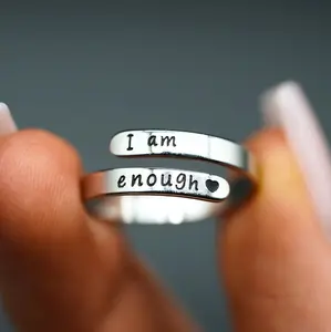 I Am Enough Ring - Elegant Design with Unique Features and Inspirational Message