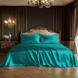 Solid Color Bedding Set, Bedsheet Sets, 6 Counts/set Including 1 Count Fitted Sheet & 1 Count Flat Sheet & 4 Counts Pillowcases without Filler, Soft Comfortable Bedding Set for Home Bedroom