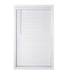 2 Cordless Faux Wood Horizontal Blinds - White, 31 W x 48 L, Model for Window Blinds