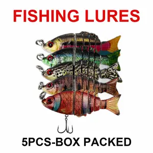 5cm-6 Segment Multi-Jointed Lifelike Fishing Lures Box Pack for Bass Trout Perch Freshwater Swimming Lures for Bass Fishing Fishing Lures Kit