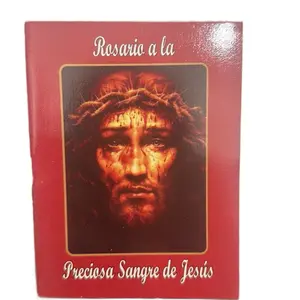 Rosario a la Preciosa Sangre de Jesús - Red Booklet with Sacred Image for Devotion