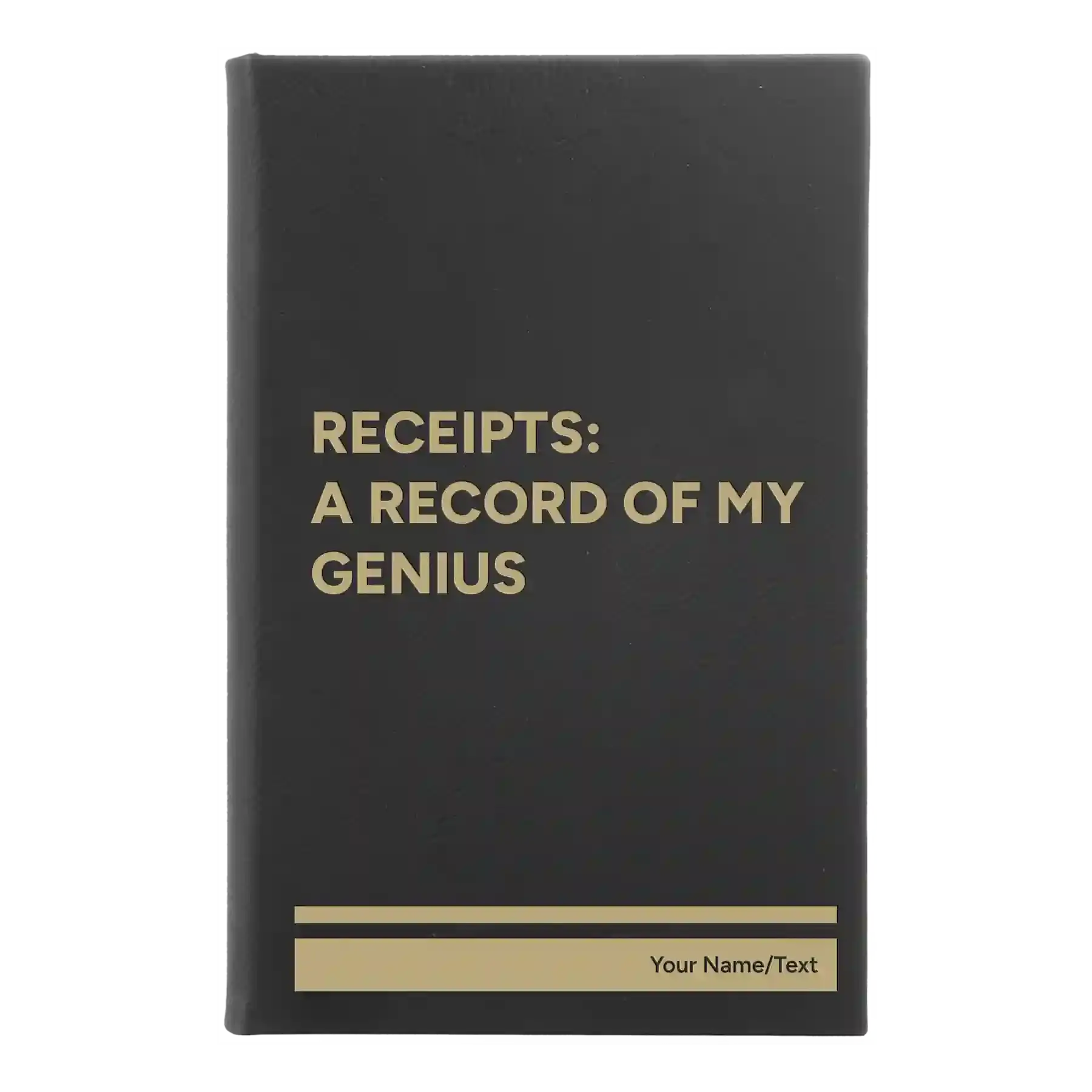 Personalized My Genius Leatherette Journal (small) | Black/Gold
