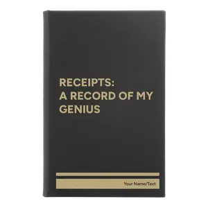 Personalized My Genius Leatherette Journal (small) | Black/Gold