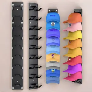 2pcs Wall-Mounted Baseball Cap Rack, Multi-Purpose Hat Hook Hat Hanger Holder for Closet Door & Bedroom, Hat Storage Display Shelf Organizer