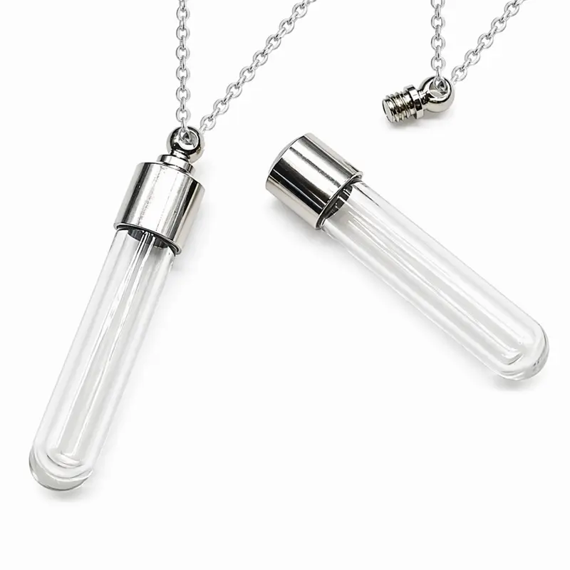 2 Blood Vial Necklace, Fillable Locket, Urn Necklace, Ashes Pendant, Couples Necklace, Christmas Gift ideas, Gift for Girlfriend, Witch, Vampire Perfect for Any Occasion,