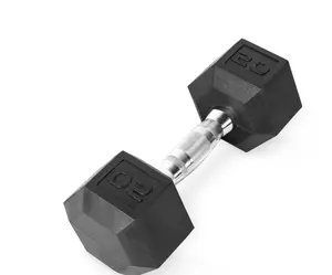 20lb Rubber Hex Dumbbell, Single