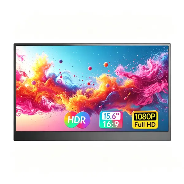 15.6" FHD 1080P Portable Monitor, IPS USB-C HDMI Ultra-Slim Screen with Kickstand, External Second Display for Laptop Mac Phone PC Home Office Travel