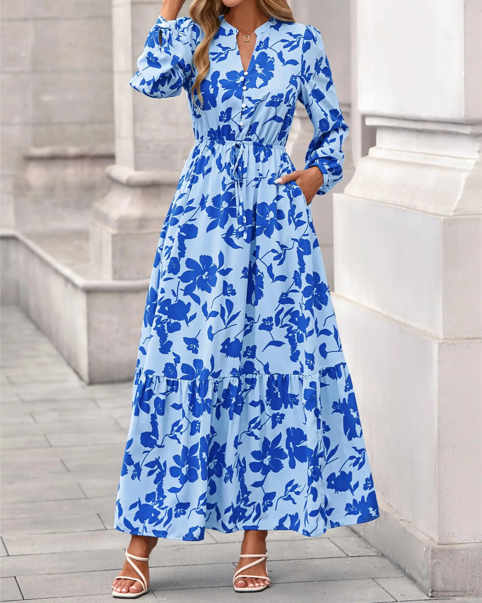 BTFBM Women Boho Maxi Dress Fall Fashion 2026 Floral Long Sleeve V Neck Button Pockets Flowy Vacation Wedding Dresses#Clearance - TikTok Shop BTFBM Women Boho Maxi Dress Fall Fashion 2026 Floral Long Sleeve V Neck Button Pockets Flowy Vacation Wedding Dresses#Clearance - TikTok Shop
