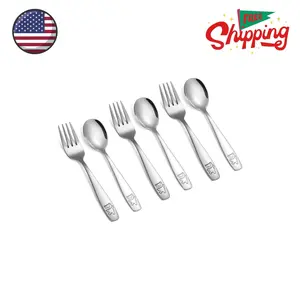 6 Pieces Toddler Utensils Kids Silverware Stainless Steel Toddler Forks and Spoons Set