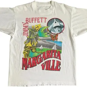 1995 Jimmy Buffet Margaritaville Tour T-shirt, Summer Shirt, Trendy Regular Workout T-Shirts , Gift For Women , For Men , Cotton