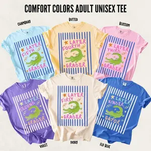 Comfort Colors Last Day Of School Shirt , End Of Year Teacher Shirt, See You Later Alligator, Teacher Summer Tee, Teacher Team Shirt, Teachers Gift, Unisex Casual Graphic T-Shirts