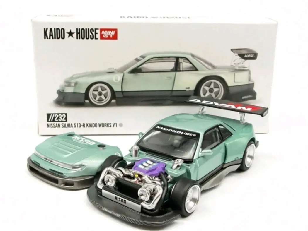 KAIDO HOUSE MINI GT 1:64 Nissan Silvia S13-R KAIDO WORKS V1 Green SEALED KHMG232