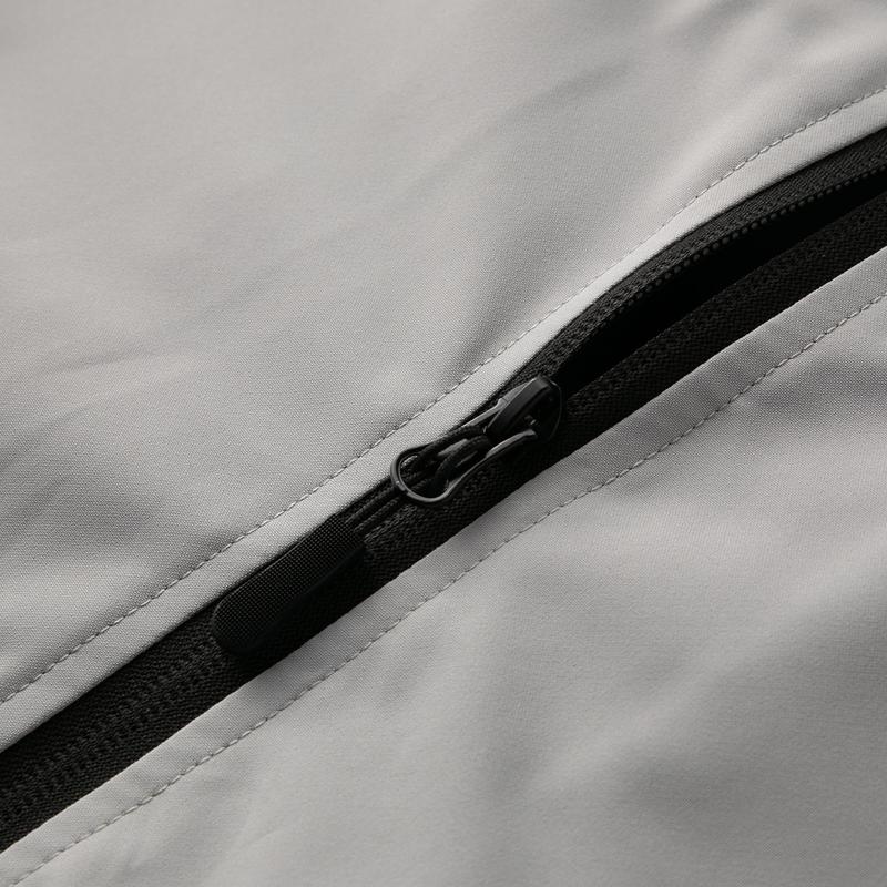 Men's double-strip reflective hooded racing jacket, light windproof fabric, zipper pocket, street function wind, daily commuting adaptation, trendy personality