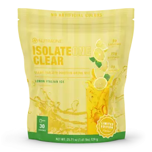 IsolateOne Clear NutraOne Clear Whey Protein Powder Drink Mix, Naturally Flavored, Clear Protein Drink, 20g of Protein, Zero Sugar Healthcare Dietary