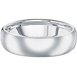 Men's Polished Tungsten 6mm Dome Comfort Fit Ring Wedding Band