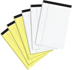 6 PCS Small Legal Pads 5x8 Yellow and White, Narrow Ruled Small Note Pads, Micro Perforated Writing Pad, College Ruled Legal Notepads 5x8 for Study, Office, To-Do Lists(30 Sheets/Small Notepad)