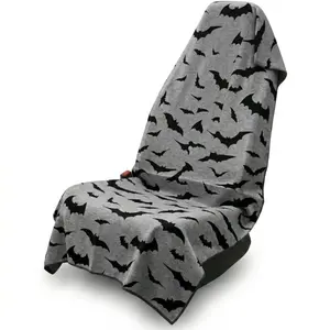 Gray Bat Car Seat Cover Towel, Waterproof Sweat Towel Seat Protector for Gym, Beach, Swimming and Travel, Universal Fit Auto Seat Cover