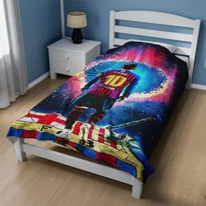Messi Plush Blanket, Football, Soccer, Gift or comforting cover for home - Comfort Soft Hight Quality Blanket Flannel material Applies to Super soft  decorative sofa/sofa/bedroom Suitable as a gift