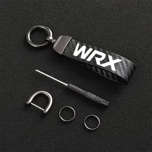 For Subaru Wrx Carbon Fiber Car Keychain Set, Premium Key Fob with Screwdriver and Rings, Auto Modification Accessory for Enthusiasts