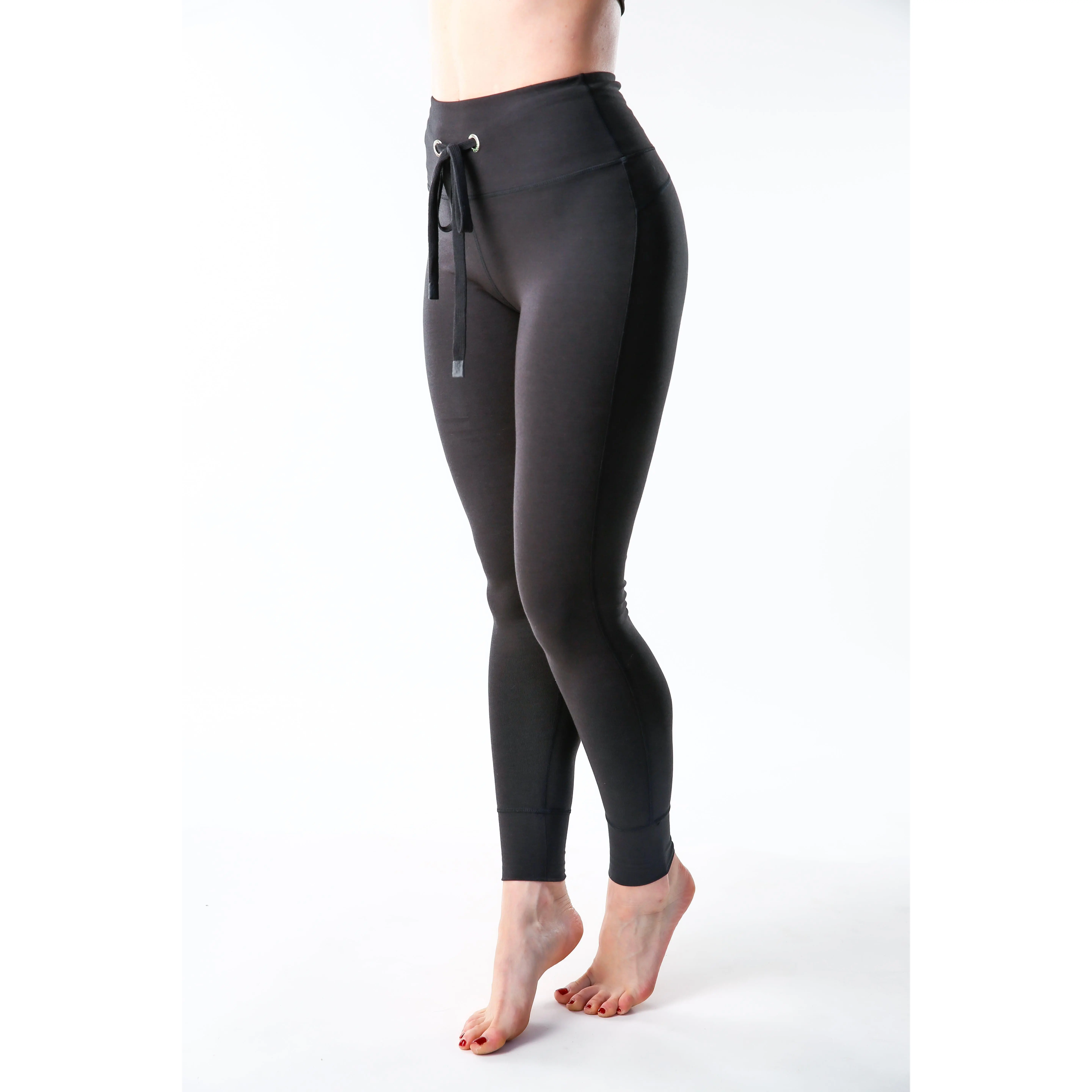 Dua Drawstring Leggings - Black Dove