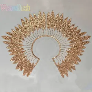 New Arrival Solid Color Sequin Embroidery One-piece Shawl, Front Back Integrated Fake Collar Design, Heavy Craft Embroidery Wedding Dress Decor Wrap, Elegant Sparkly Fashion Outerwear Accessory for Bridal Ceremony Banquet Formal Party Outfit Matching